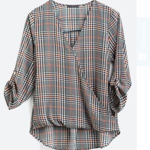 West Kei Allan Surplice Roll Tab High Low Blouse - Stitch Fix